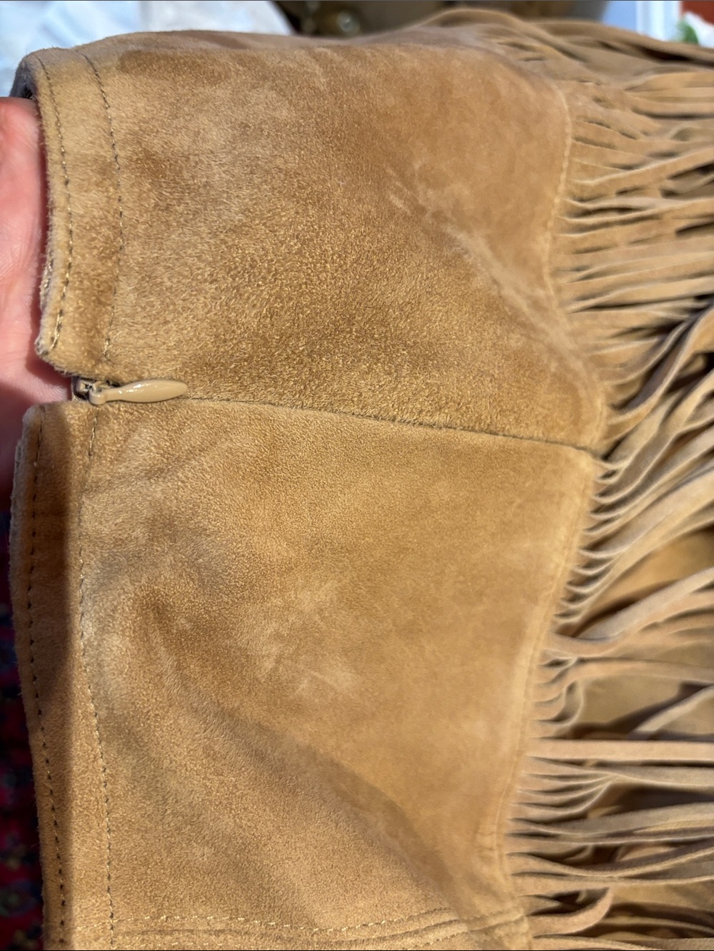 Banana Republic Women's Sevilla Suede Fringe Skirt Brown size 8 - Picture 9 of 11